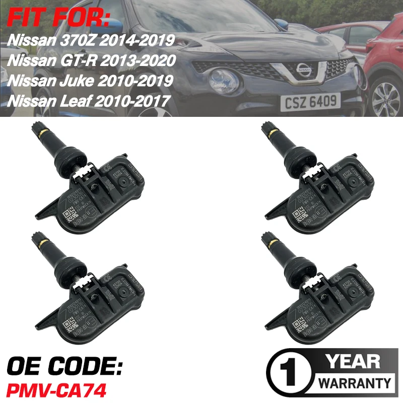 

433MHZ For Nissan Juke 2010-2019 Nissan Leaf 2010-2017 Nissan 370Z 2014-2019 Nissan GT-R 2013-2020 Car TPMS PMV-CA74 40700-5ZH0A