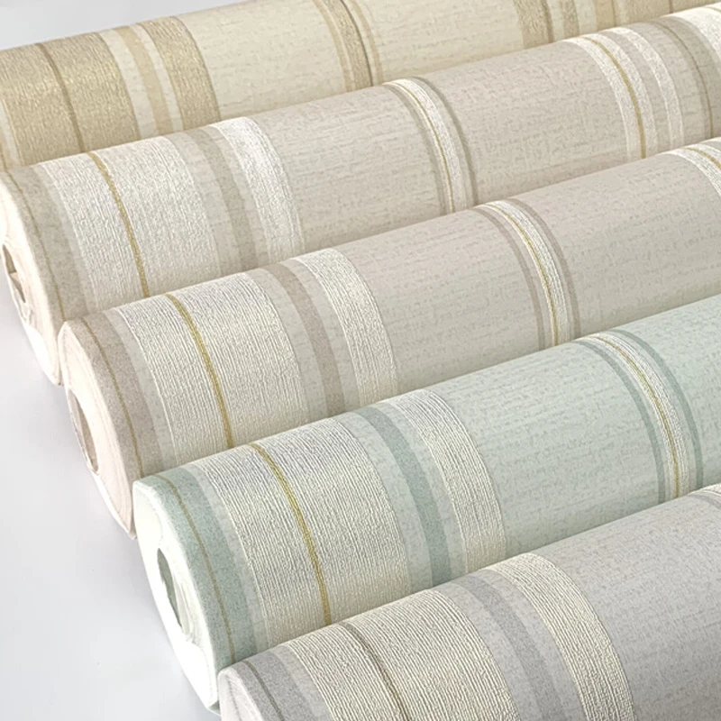 

Modern Minimalist Beige Vertical Striped Wallpaper Non-Woven Living Room Tv Background Wallpaper Bedroom Grey Blue Nordic