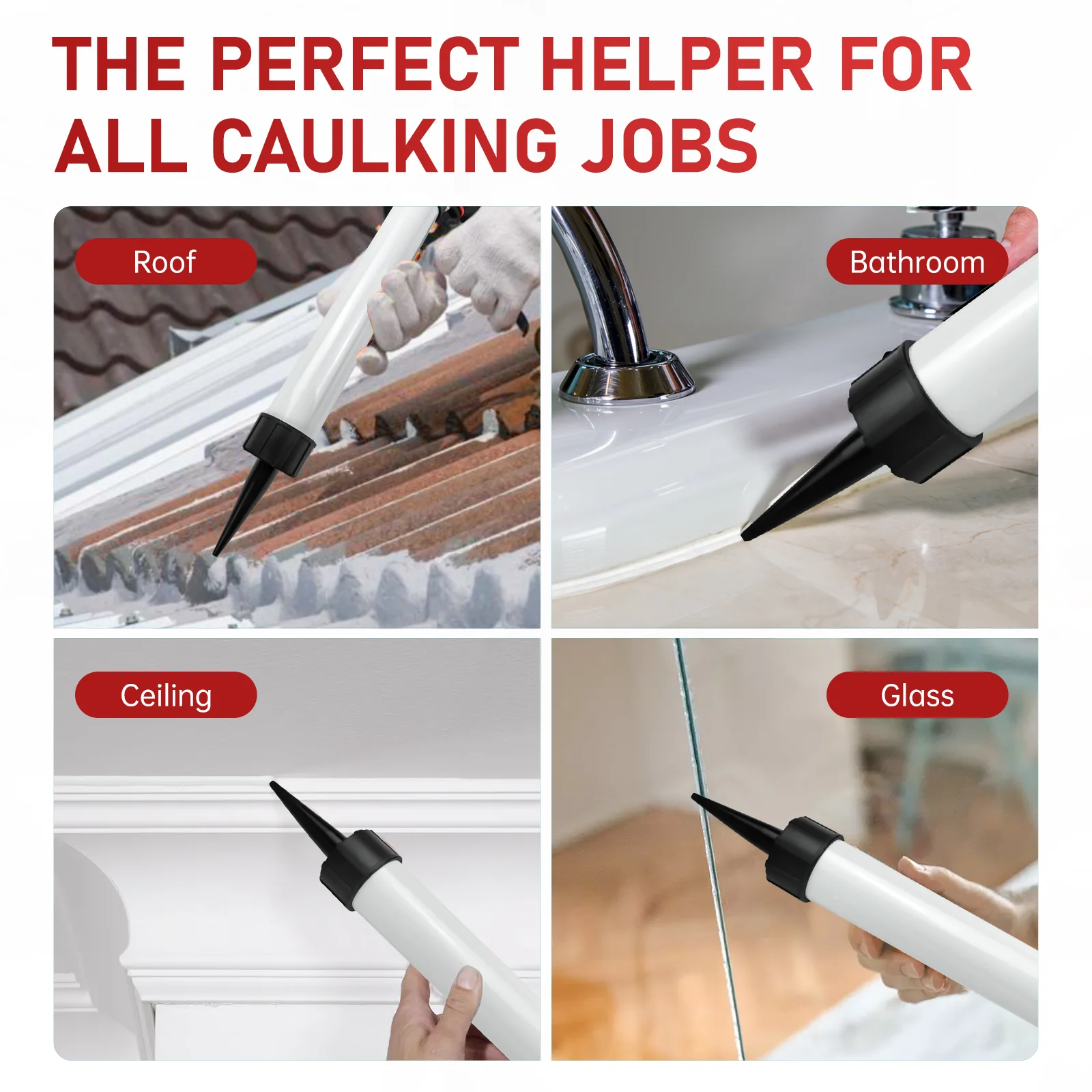 Cordless Caulking Gun 20oz/600ml Electric Sausage Caulk Gun with 4-Speeds Filling Tools for Milwaukee 18V Battery (No Battery)