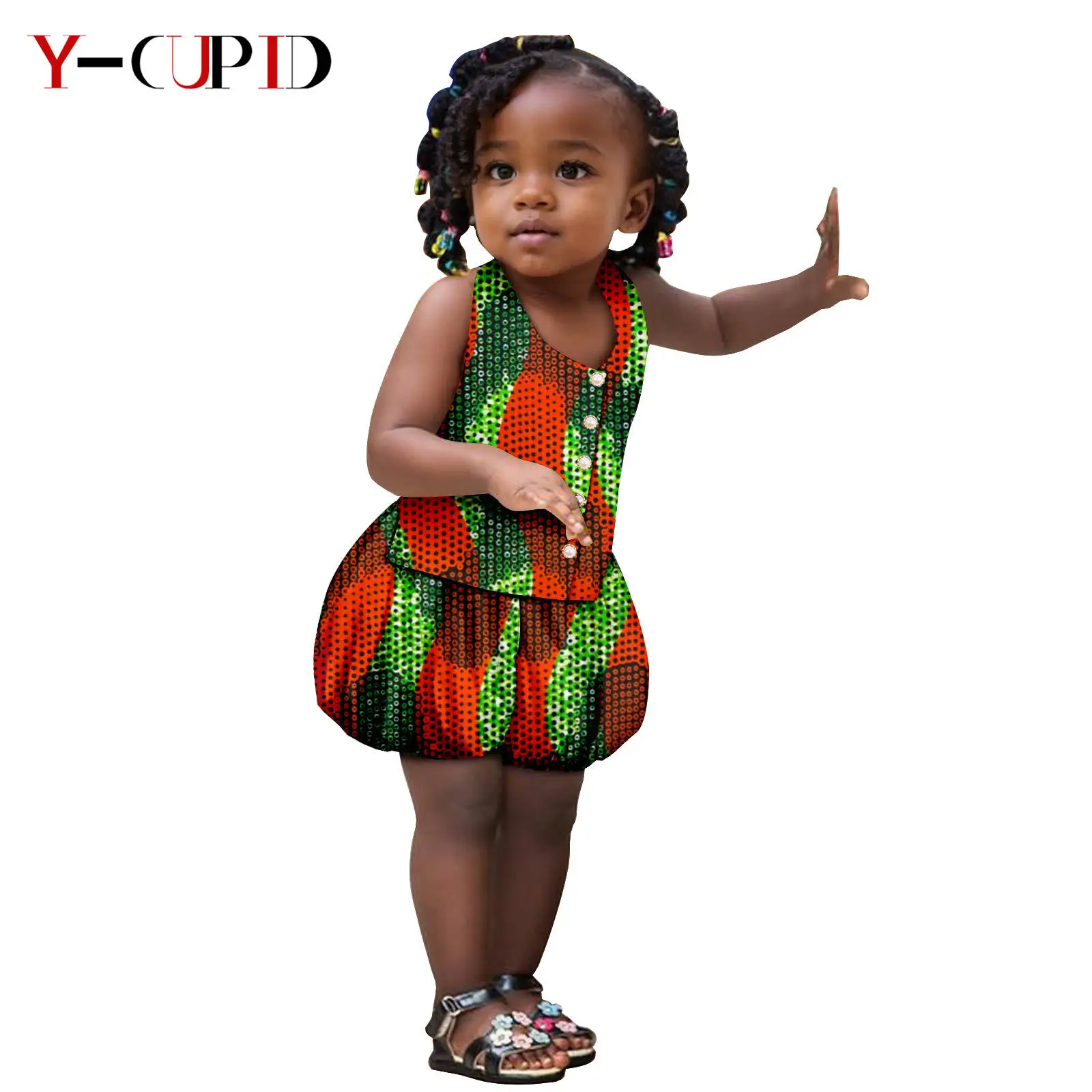 Dashiki Baby Mädchen Tank Top und Bud Shorts Hosen Sets afrikanischen Stil Kleidung Kinder Outfits Mode Ankara Kid Outwear 2446056