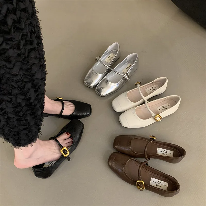 

Туфли женские на плоской подошве, повседневные Мягкие кроссовки с квадратным носком, удобная выразительная обувь в стиле ретро для отдыха, Мэри Джейн, лето