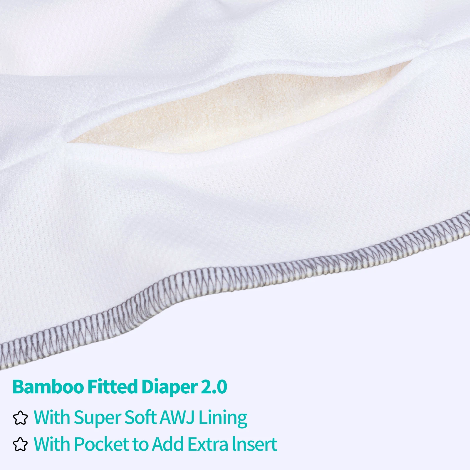 U Pick ALVABABY AWJ Lining with Pocket Bamboo Fitted Diaper Baby Reusable Cloth Diapers Choice for Heavy Wetters Night Diaper