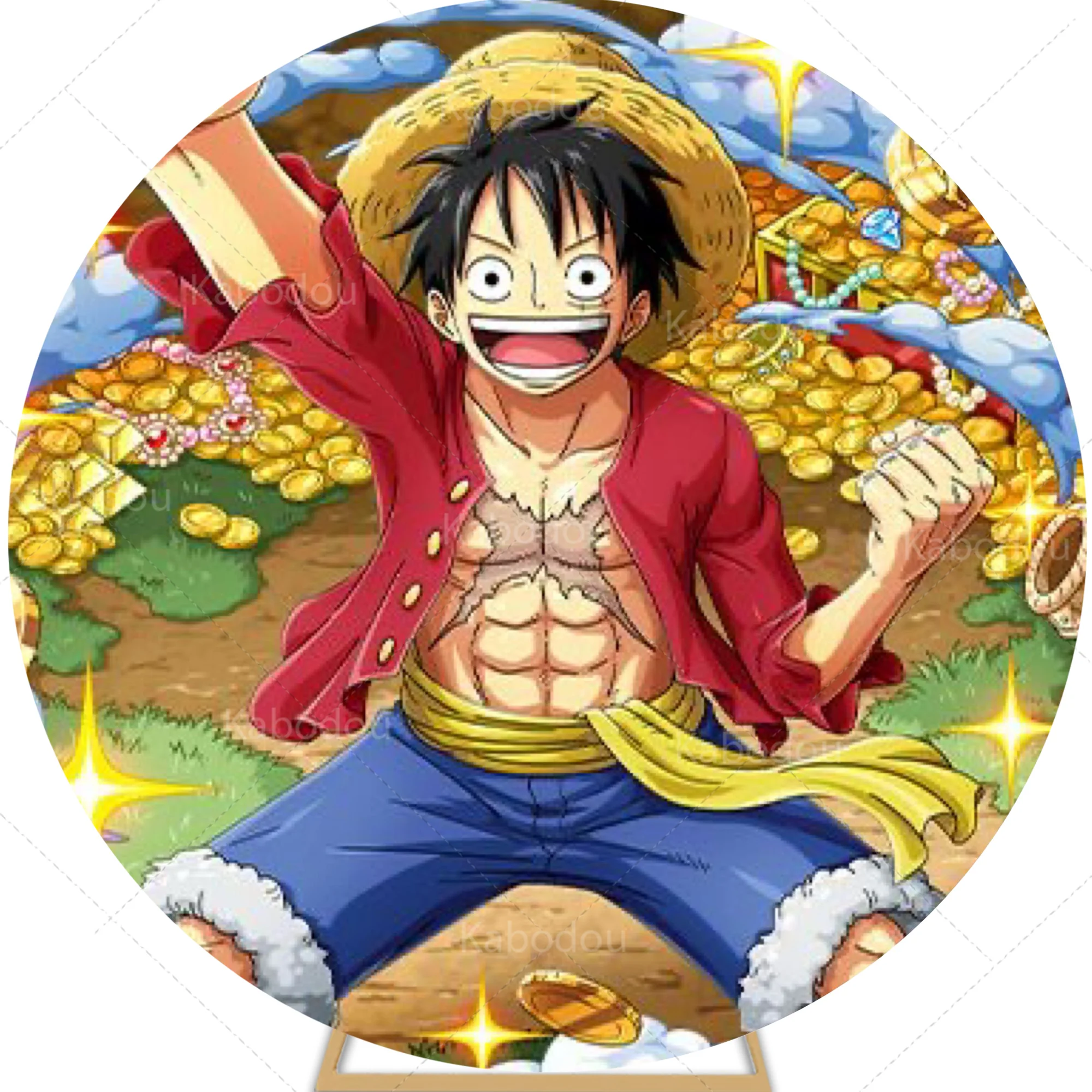 One Piece Round Backdrop Cover Kids Birthday Party Photography Background Baby Shower Decoration Circle Poster Studio Prop