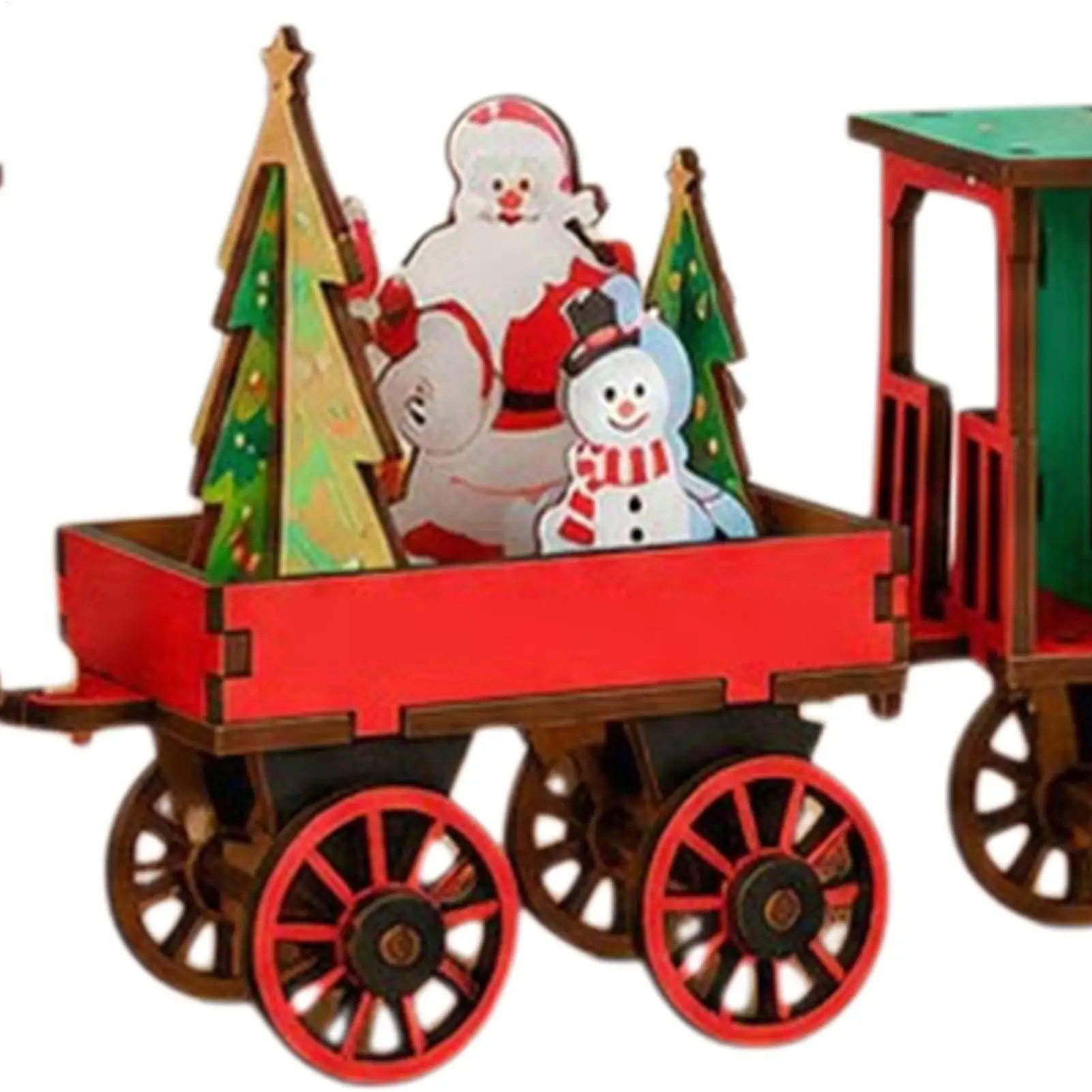 Christmas Puzzle DIY Assembly Creative Christmas Train Model 3D Wooden Puzzles For Teens Adults Home Desktop Bookshelf