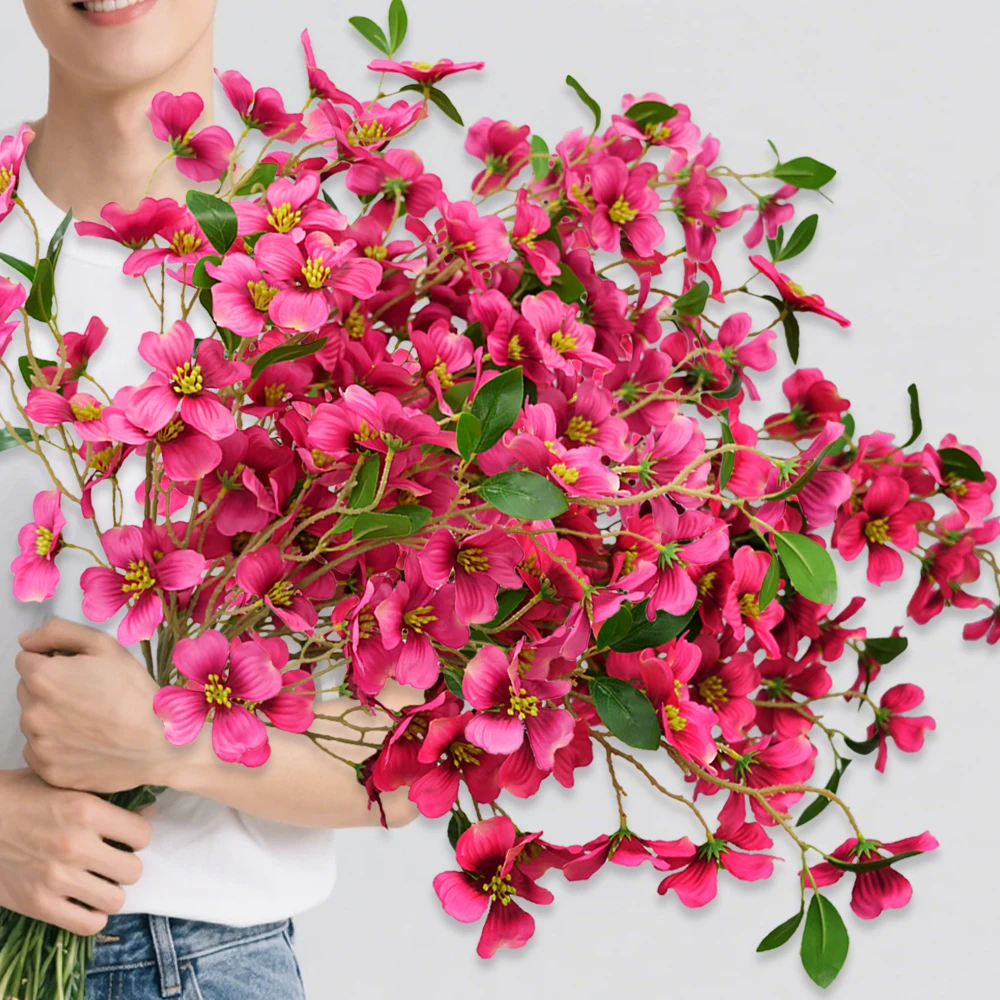 

Artificial Azalea Flowers Branches 40'' Fake Flower with Long Stems Fake Wisteria Floral Hanging Flower Faux Flower Arrangements