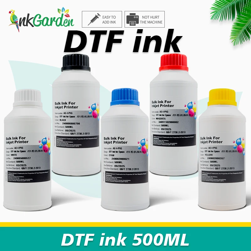 500ML DTF Ink Direct Transfer Printer Film Heat Transfer For Epson I3200 P800 L1800 1390 L800 L805 1430 3880 PET Film Ordinary