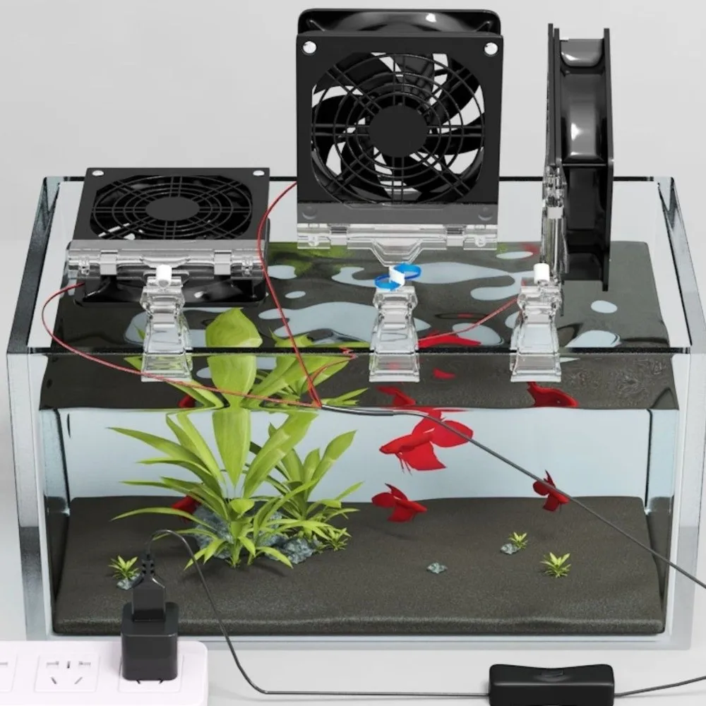 Adjustable Angle Aquarium Cooling Fan Variable Speed USB Aquarium Chiller Fan Quiet Fast Cooling Fish Tank Cooler