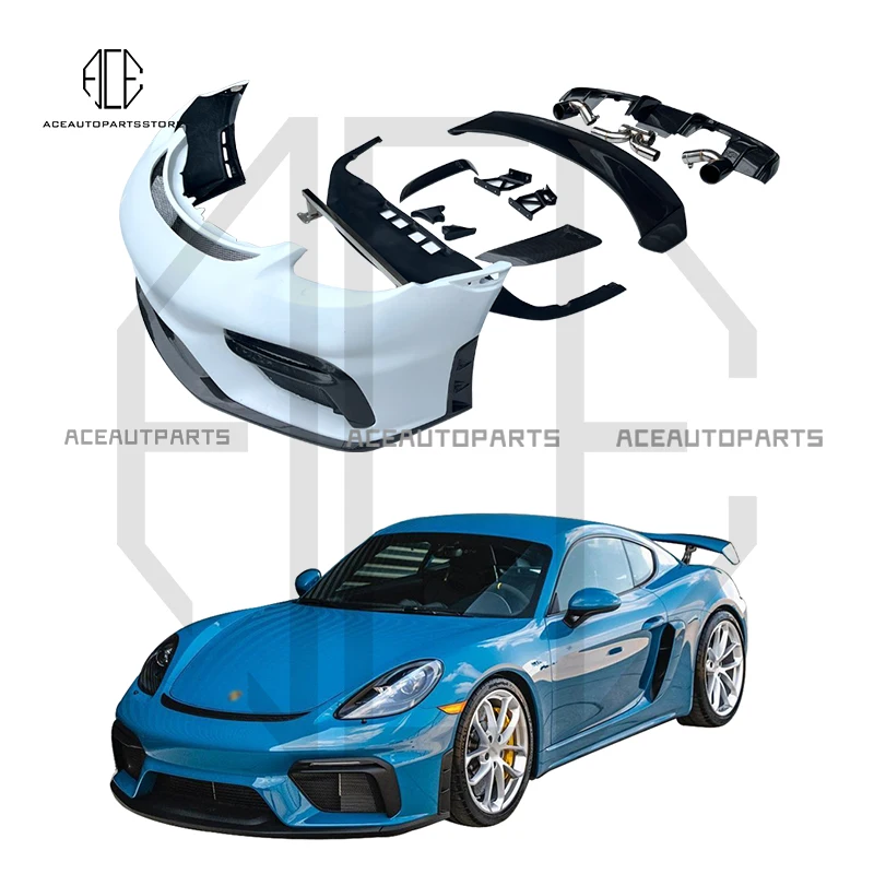 

High quality Carbon Fiber Body kits Front bumper Rear lip Spoiler Vent Covers For Porsche 718 boxster cayman GT4 Style Body Kit