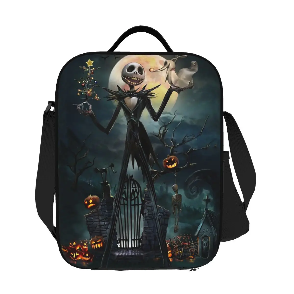 

Изготовленная на заказ изолированная сумка для обеда Jack Skellington для кемпинга, путешествий, герметичный термохолодильник, ланч-бокс для женщин и детей