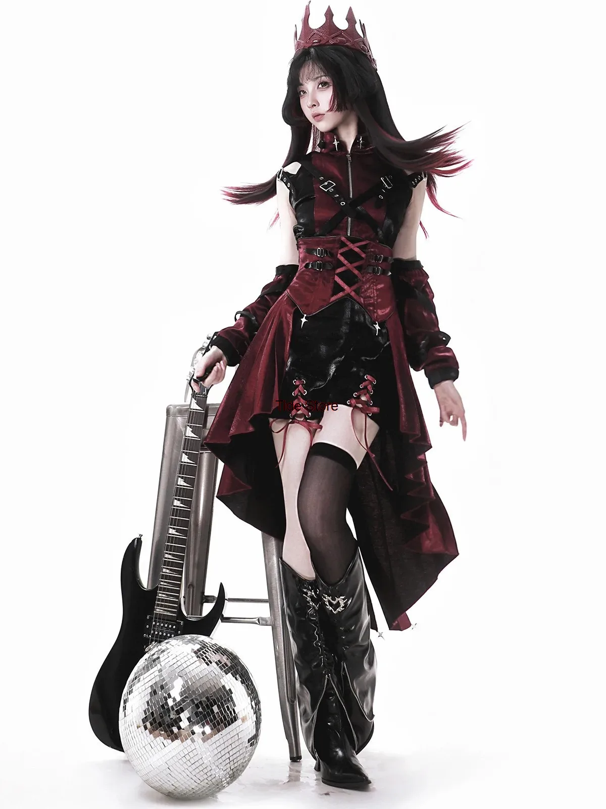 

Chief Assassin Lolita Gothic Style Top Shorts Suspender Dresses Sleeves Set Lolita Dark Princess Dress Halloween Cosplay
