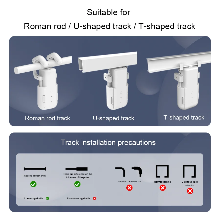 Tuya Smart Curtain Robot WiFi APP Control/Voice Control (Alexa Google Siri) For3in1 Track,Pull-to-start ,8KG load，Festival gifts