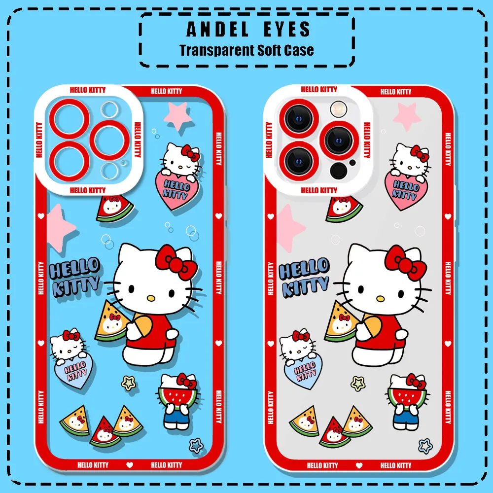 Hello Kitty Bow Full KT Cat Case For Samsung Galaxy S25Ultra S24 S23 S21 S20 Fe S10 Plus S25 S24 Ultra Cqoues Transparent Cover