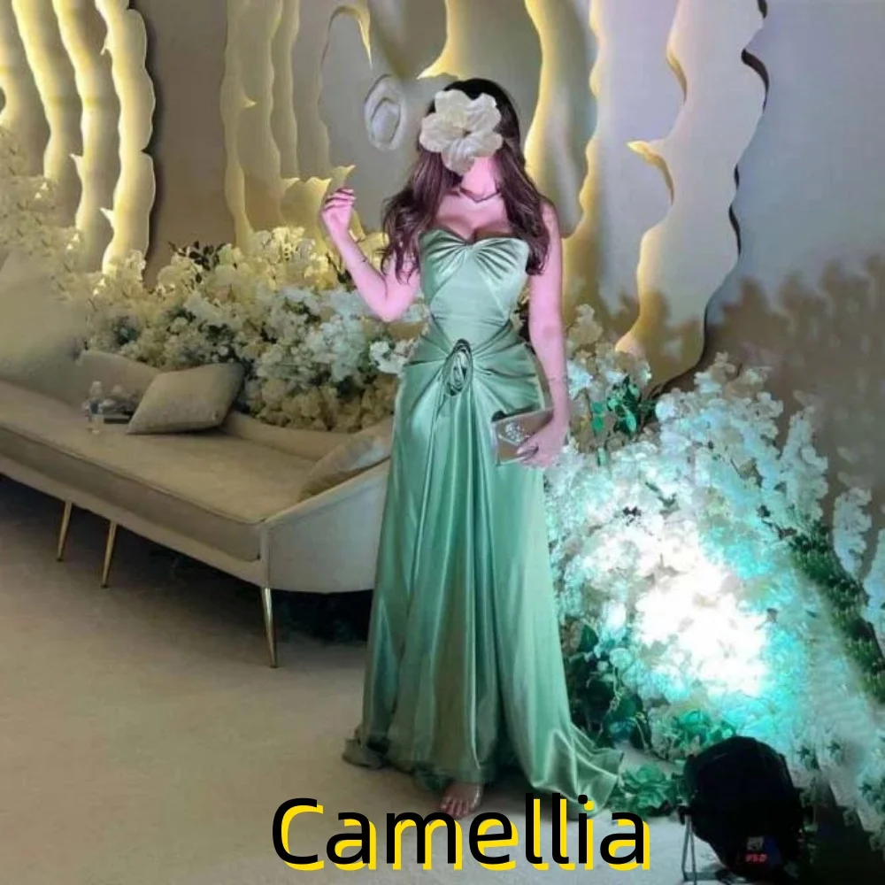 맞춤 제작된 정교한 인어공주 스타일 이브닝 드레스, 매력적인 스위트하트 프롬 드레스, 민소매 러플 파티 가운, 고급스러운 이브닝 드레스 2025