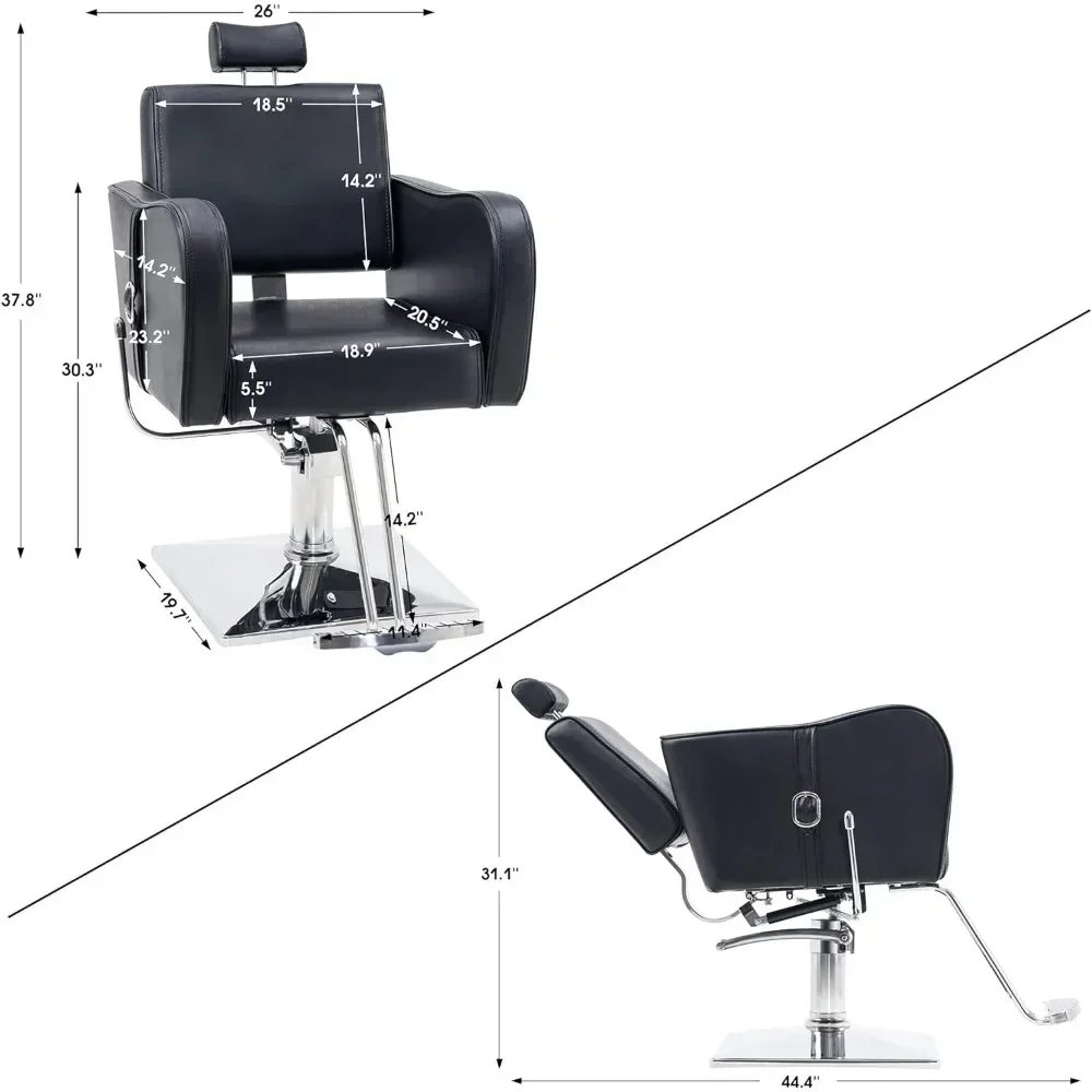 Recliner Hydraulic Leathern Barber Chair Classic Antique Hair Spa Salon Styling Beauty Equipment Nail Salon Chairs Swivel Stool