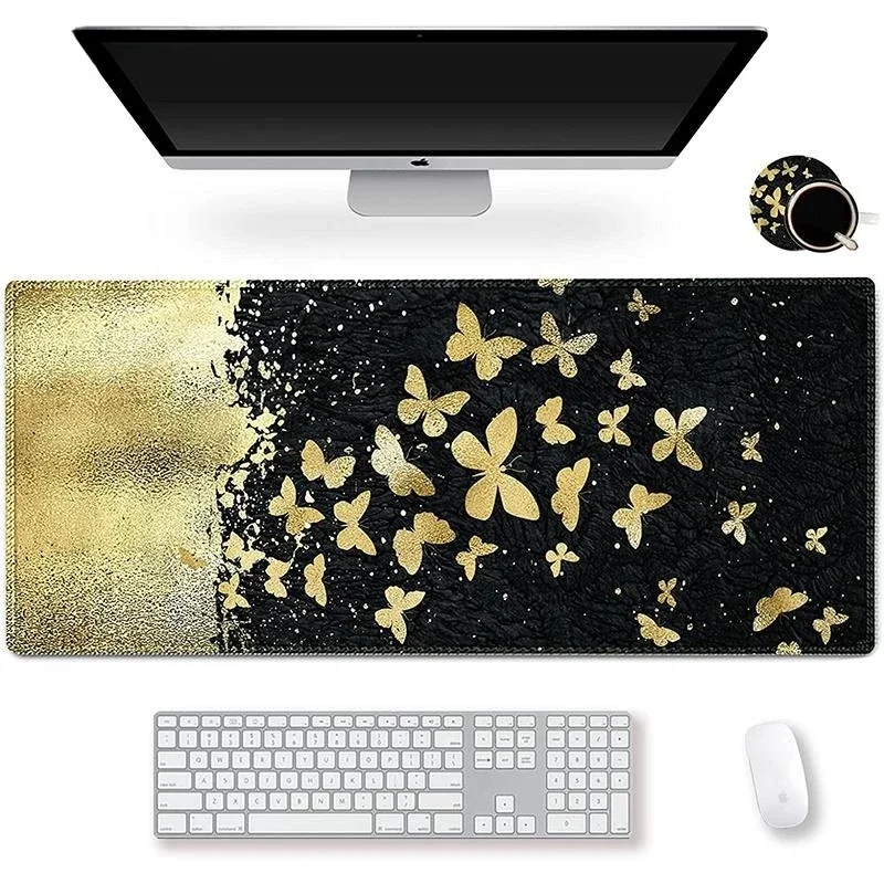 Butterfly Mouse Pad Gamer XL Home Computer Mousepad XXL Desk Mats Office Non-Slip Soft Durable Rubber Laptop Desktop Mice Pad