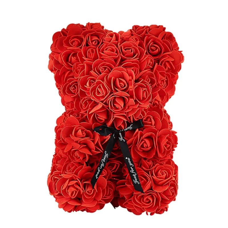 Artificial Flower Eternal Rose Teddy Bear Gift Ornament