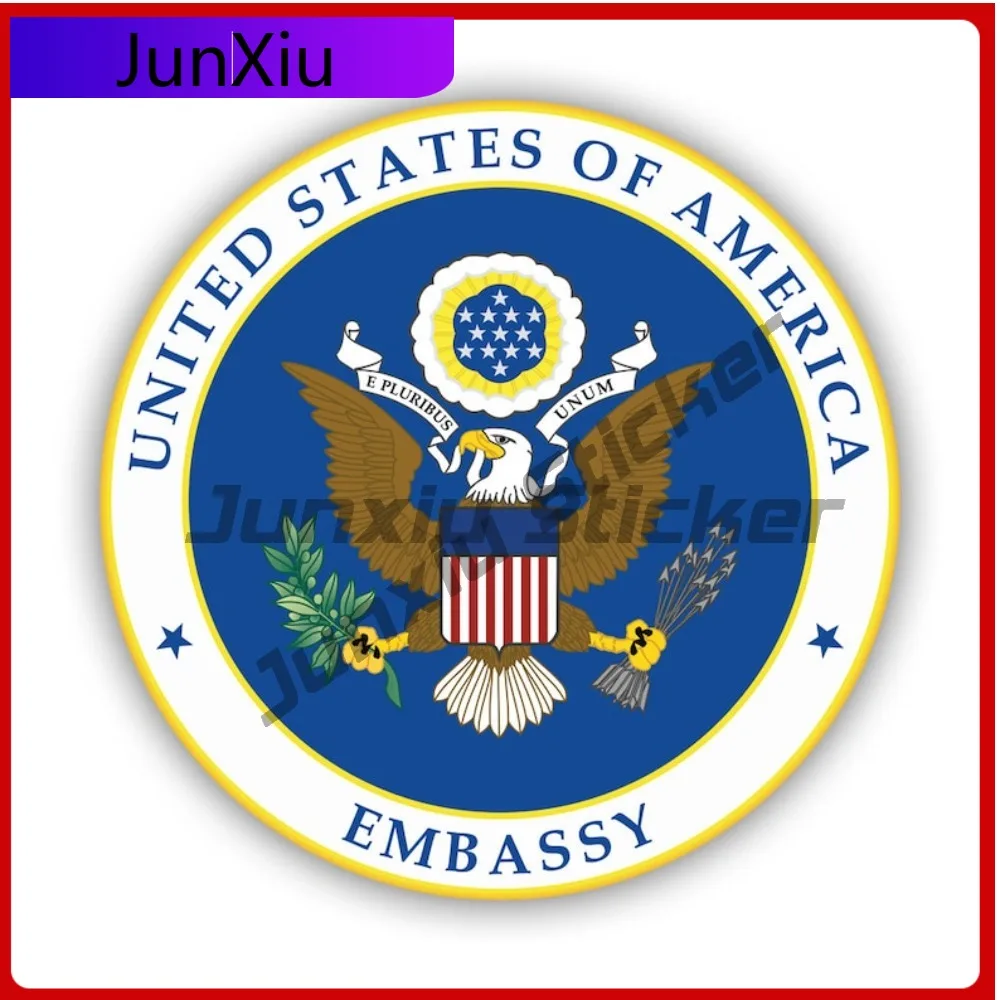 

United States Of America Embassy Seal Anime Bumper Waterproof Vinyl Decal For Door Trim Sticker Outdoor Protection Decor