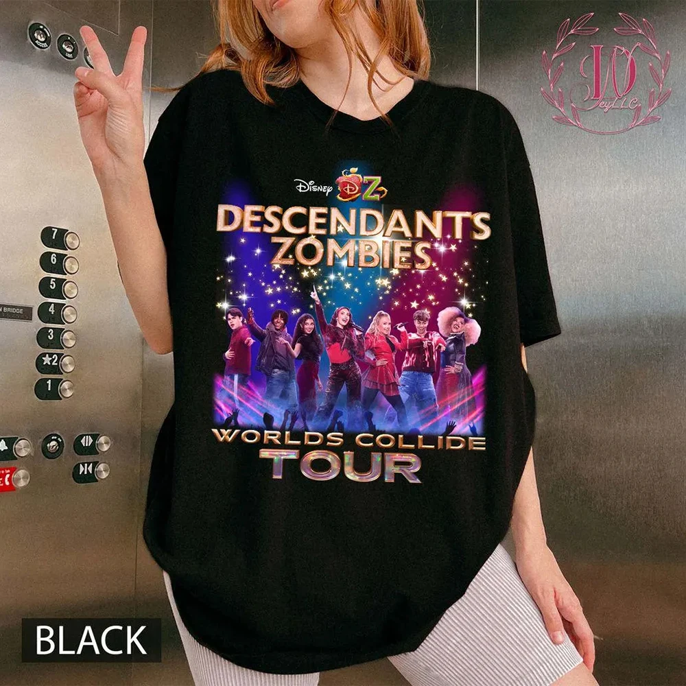 

Summer Music Festival 2025 Shirt Disney Retro Descendants Zombies World Tour Comfort Colors Shirt Women Fashionable Casual Tee