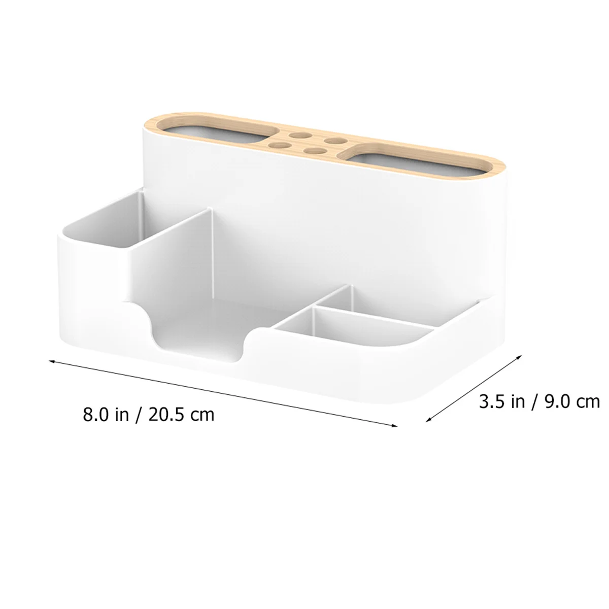 مقصورة حامل قلم سعة كبيرة منظم سطح المكتب لمكتب المدرسة صندوق تخزين الأدوات المكتبية Abs مادة الأخشاب مقاوم للماء #3