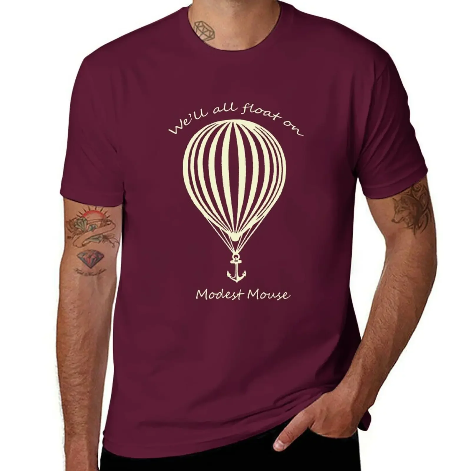 Aesthetic Clothes Men Clothes Modest Mouse Float on With Balloon T-Shirt for A Boy Men Clothing Graphic Oversized Harajuku funny