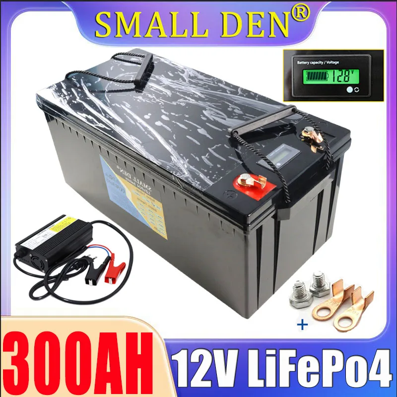 

12V 24V 310ah 300ah 280ah 150ah 100ah Lifepo4 battery pack with built-in BMS 1200W 2500W 12.8V electric boat solar car starter