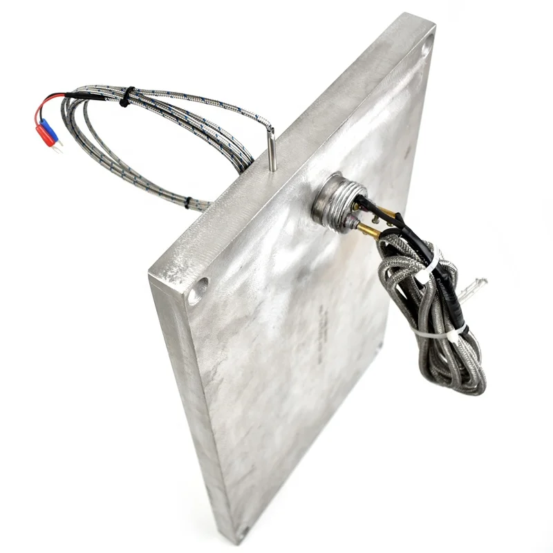 400 * 250.5Mm 415v 1200w cast aluminum insulated cast heater heating plate with K-type sensor for hydraulic press