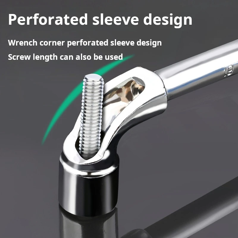 

Perforated wrench 6-14mm L-shaped elbow socket wrench 7-shaped milling mouth manual pipe wrench