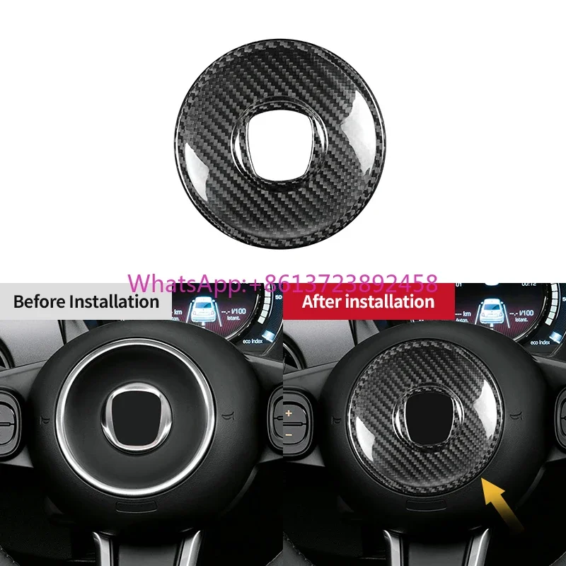 

Carbon Steering Wheel Part Real Carbon Fiber Interior Accessories Protection for Fiat 500 2008 2010 2021 2022 2023