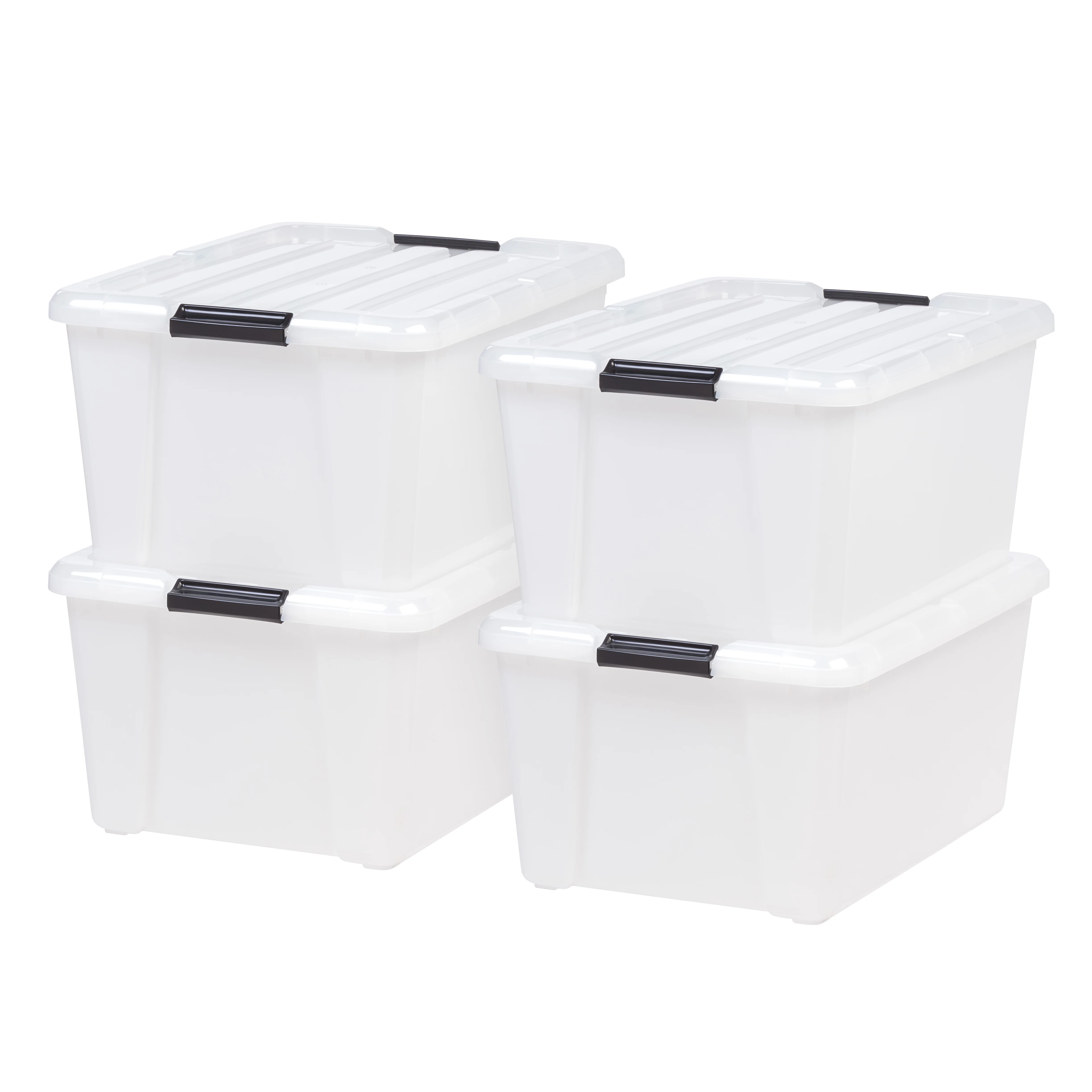 

IRIS 45 Qt. Plastic Storage Bins with Lids, Stackable Storage Containers, Totes, 4 Pack