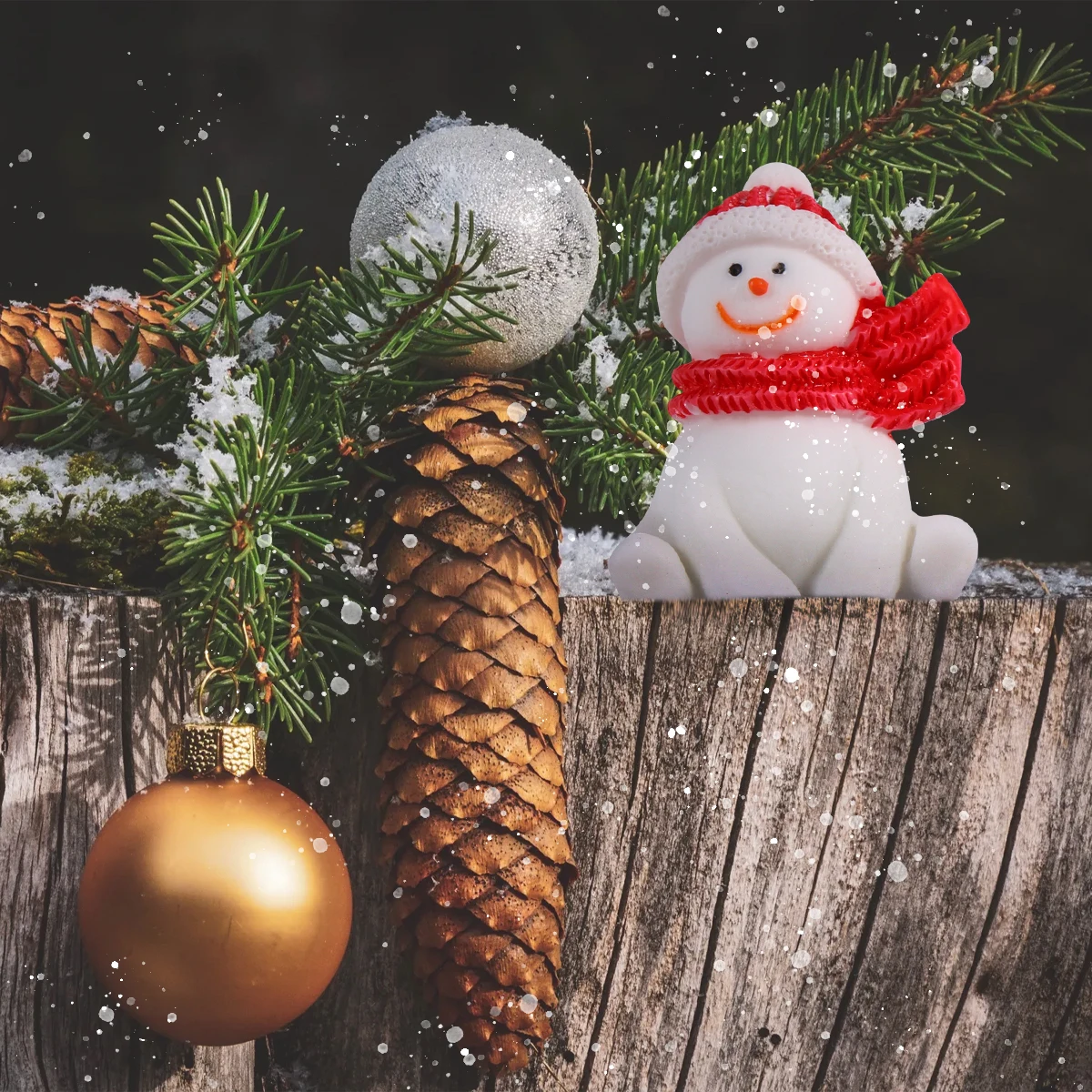 

15pcs Snow Scene Ornaments Christmas Resin Crafts Desktop Micro Landscape Xmas Decorations Dollhouse Adornment For Holiday