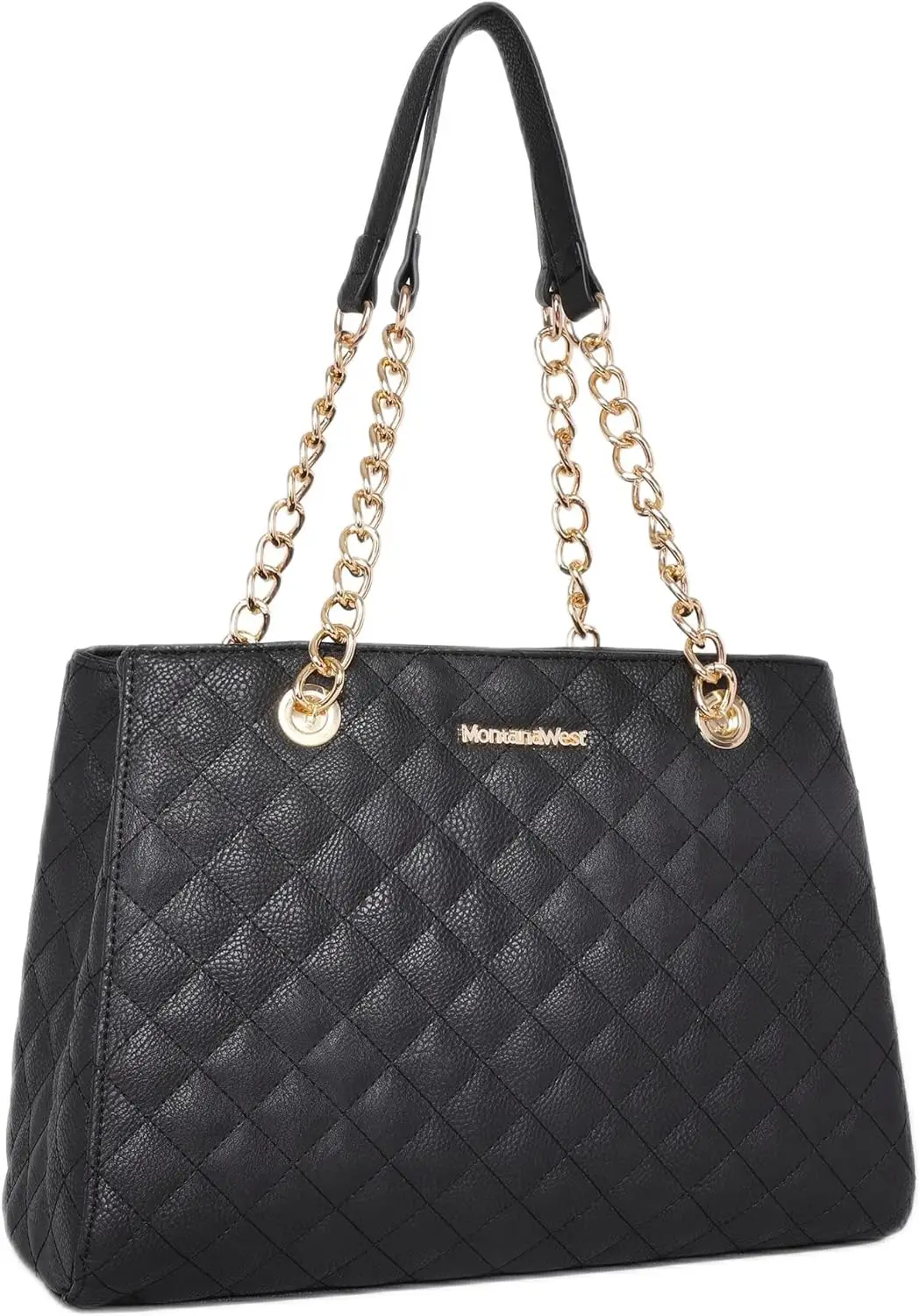 

Quilted Tote Bag for Women with Chain Shoulder Purse