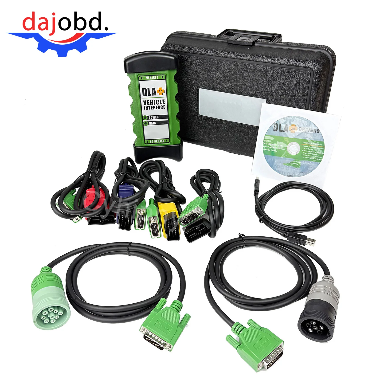 2025 New JPR Professional Heavy Truck Scanner 2019V1/2025 v2 DLA+2.0 Adapter Kit Semi Truck Trailer Diagnostic Tool