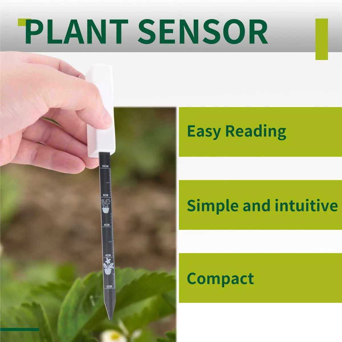 Y17A Soil Moisture Meter Plant Water Meter for Indoor and Outdoor Smart Probe with 3 Color Indicator Lights for Garden, Lawn