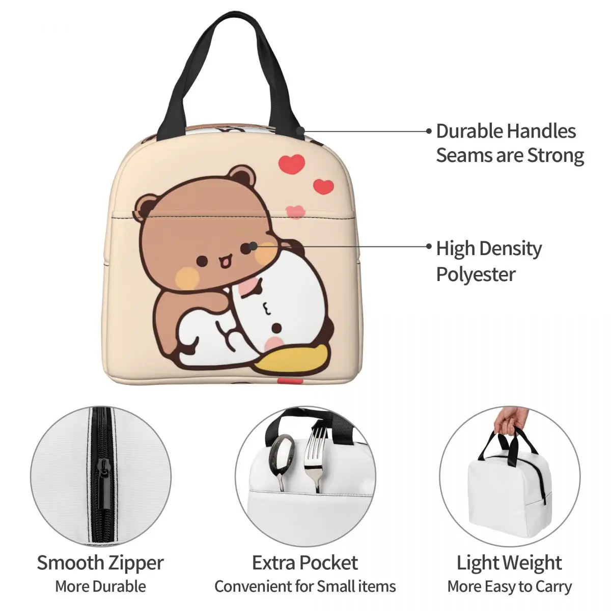 Hug Lunch Bag Box Bubu Dudu Cartoon Children Aluminum Bag Foil Portable Lunchbox