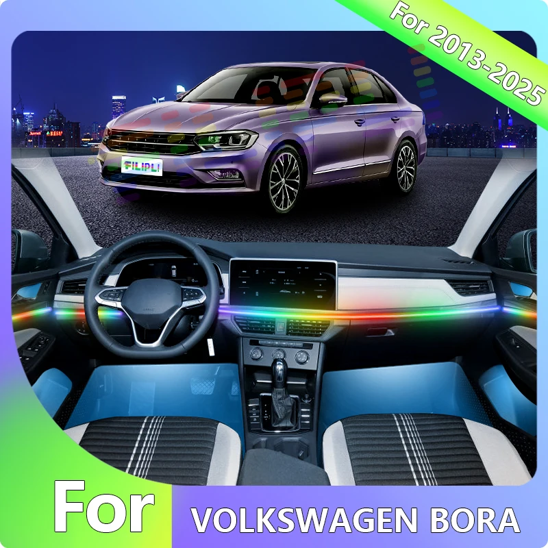 

FILIPLI For2017 For The Volkswagen Bora Ambient Light Car Gadgets Decorations Accessories 64 Color Car Decoration Led App Remote