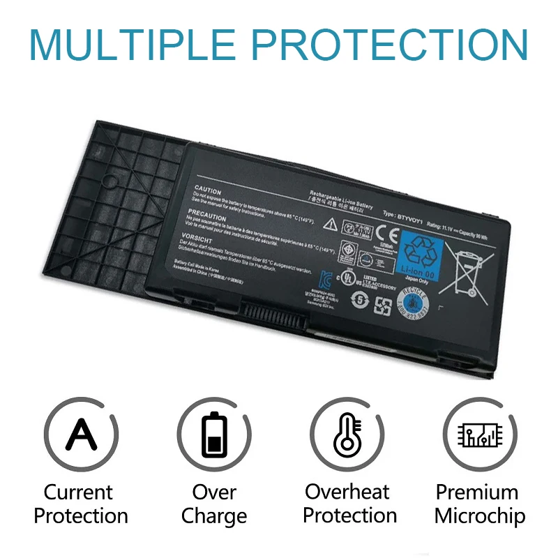 BTYVOY1 Batterij Compatibel Met Dell Alienware M17X R3 R4 Serie C0C5M CM-07XC9N 318-0397 451-11817 CN-07XC9N 7XC9N 05WP5W 5WP5W