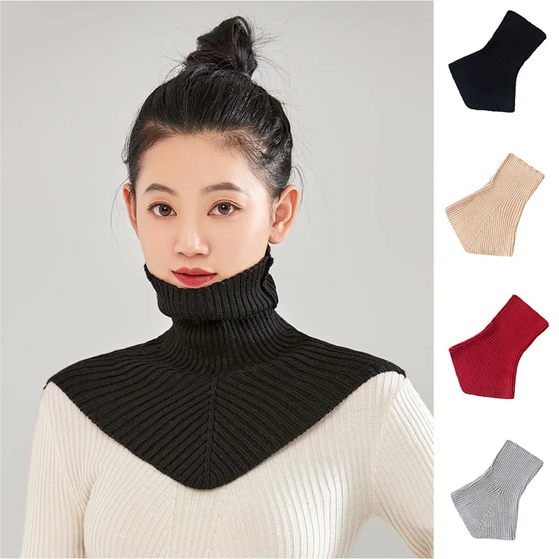 

Универсальный вязаный воротник-шарф с имитацией воротника, треугольный шарф, декоративный теплый накладной воротник для защиты шейного отдела позвоночника