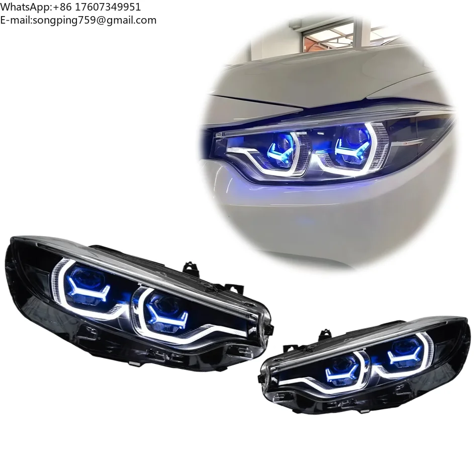 LED Headlight Assembly for BMW 4 Series F32 425i 428i 430i 2013-2020 Plug and Play DRL Projector Lens 6000K