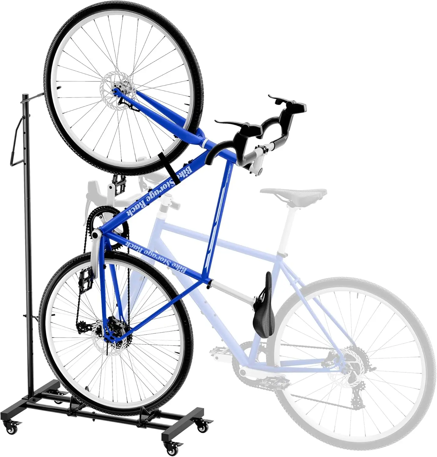 

Adjustable Vertical Bike Stand for 29" Wheels, Space-Saving Freestanding Rack for MTB/Road Bikes, No-Drill Installation