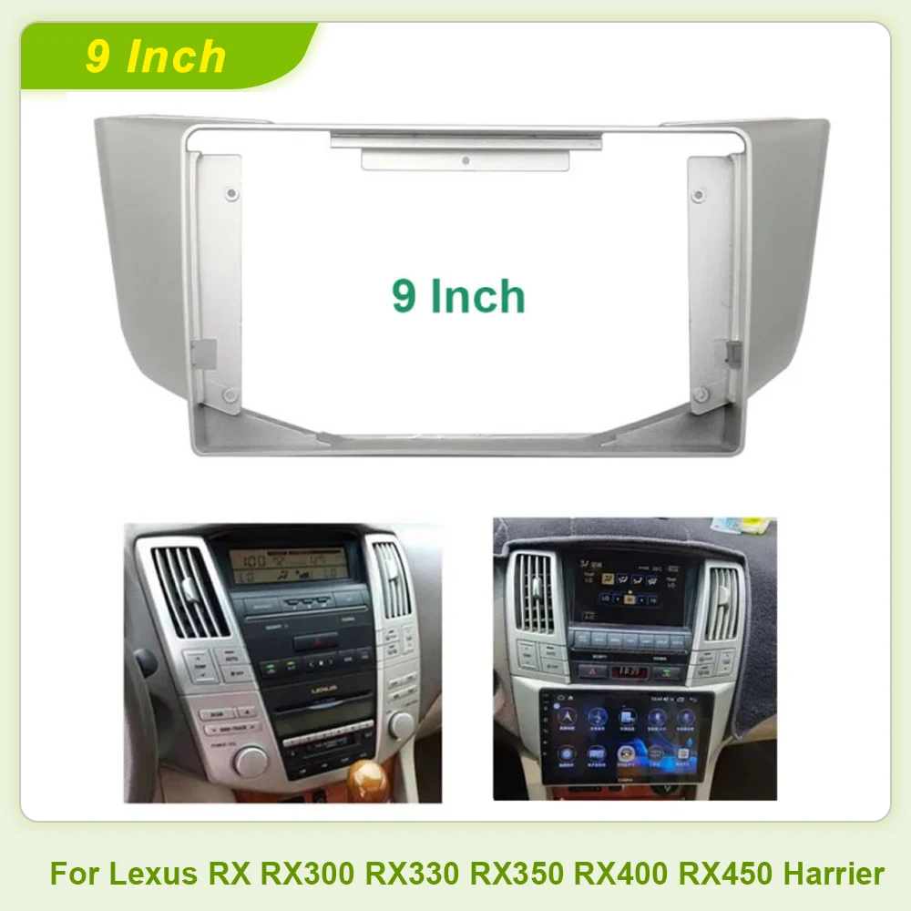 2DIN Car 9'' For Lexus RX RX300 RX330 RX350 RX400 RX450 Harrier Fascia Frame Adapter CanbusAndroid Audio Dash Fitting Panel Kit