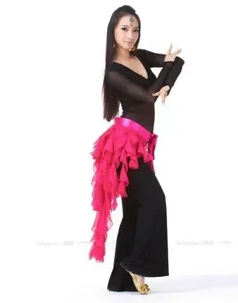 Costume de brevdu Ventre avec Pompon, Ceinture Ronde, JOChiffon, Hanche, Tribal, Taille Unique, Bonbon Solide, 1 Pièce/Lot