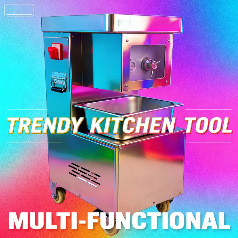 

Automatic electric meat slicer stainless steel multi function commercial meat slicer shredded pork diced meat machine 220V
