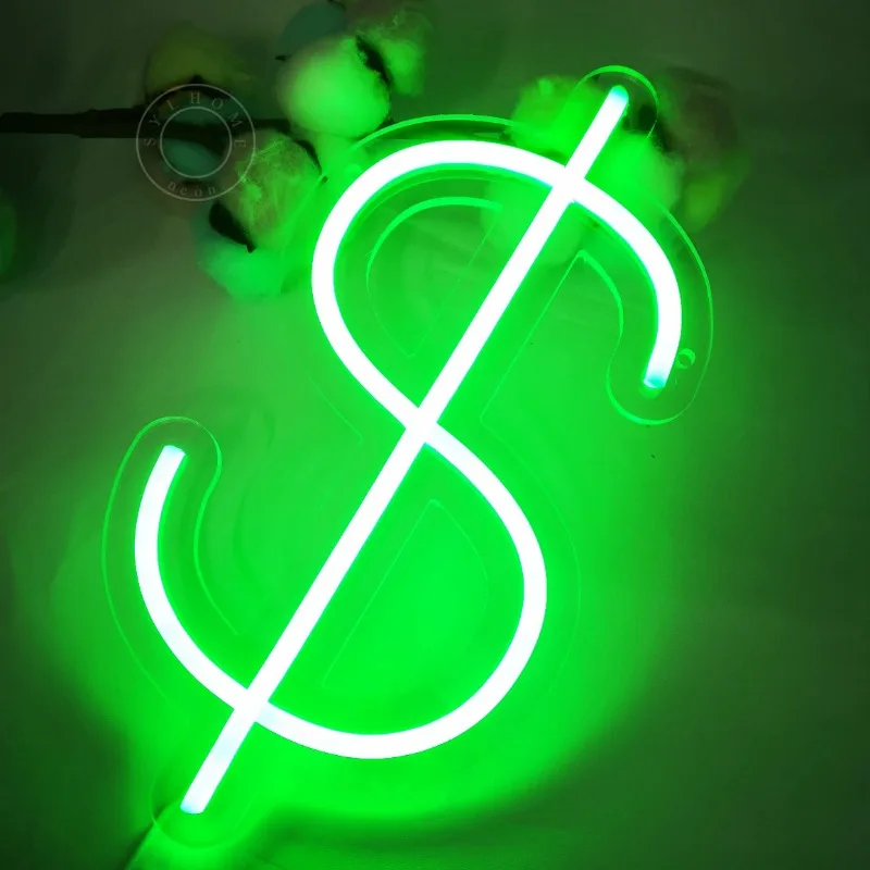 Signe de lumière au néon LED USB, argent, maison, chambre à coucher, jeu, entreprise, pub, magasin de bar, anniversaire, Noël, vert, 11.81x6.3 po, 5V