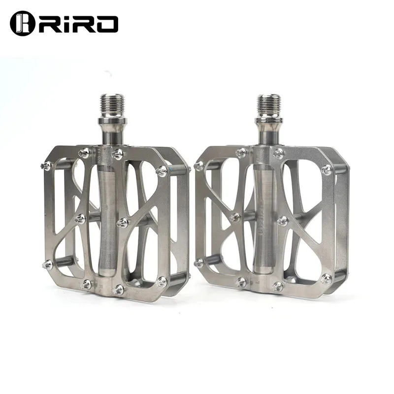 

Титановые велосипедные педали RIRO, сверхлегкие складные противоскользящие конструкции, прочный титановый сплав для дорог и MTB