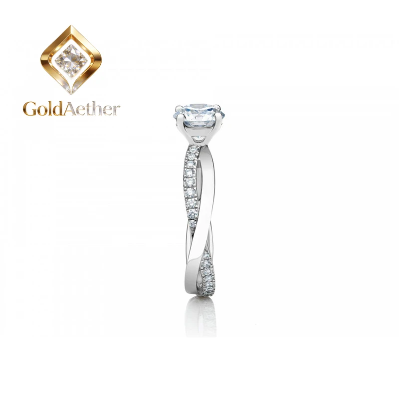 

GoldNouveau Unique PT950 Engagement Ring Test Positive 1Ctw 6.5mm Round Cut Luxury Moisssanite Ring Prongs Setting Platinum 950