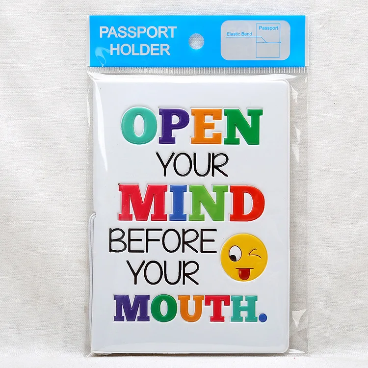 14*9.6cm nuovo non toccare porta passaporto con stampa di lettere porta passaporto da viaggio da uomo in PVC 3D Design porta carte d'identità porta carte d'identità