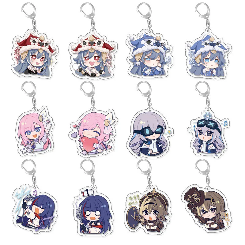 Game Honkai: Star Rail Misha Sunday Acheron Keychain Anime Game Accessories Pendant Prop Badge