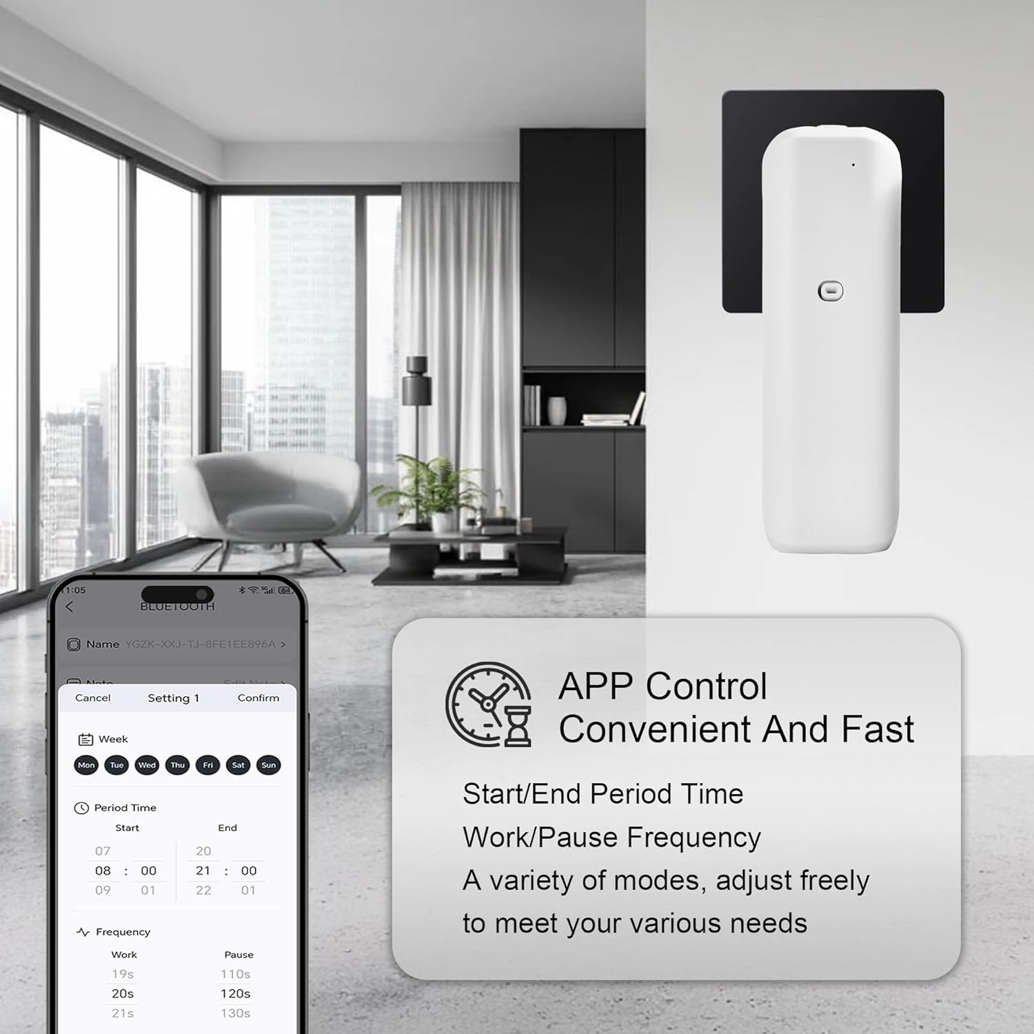 NAMSTE Plug in Oil Diffuser Smart Bluetooth Scent Diffuser Waterless Aromatherapy for Hotel Rooms Aroma Diffuser Up to 500 SQFT image 4