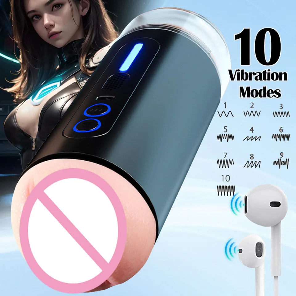 Stroker masculin automatique avec simulation de pipe : tasse vibrante et poussée pour l'entraînement de l'endurance, jouet sexuel électrique pour hommes 18+