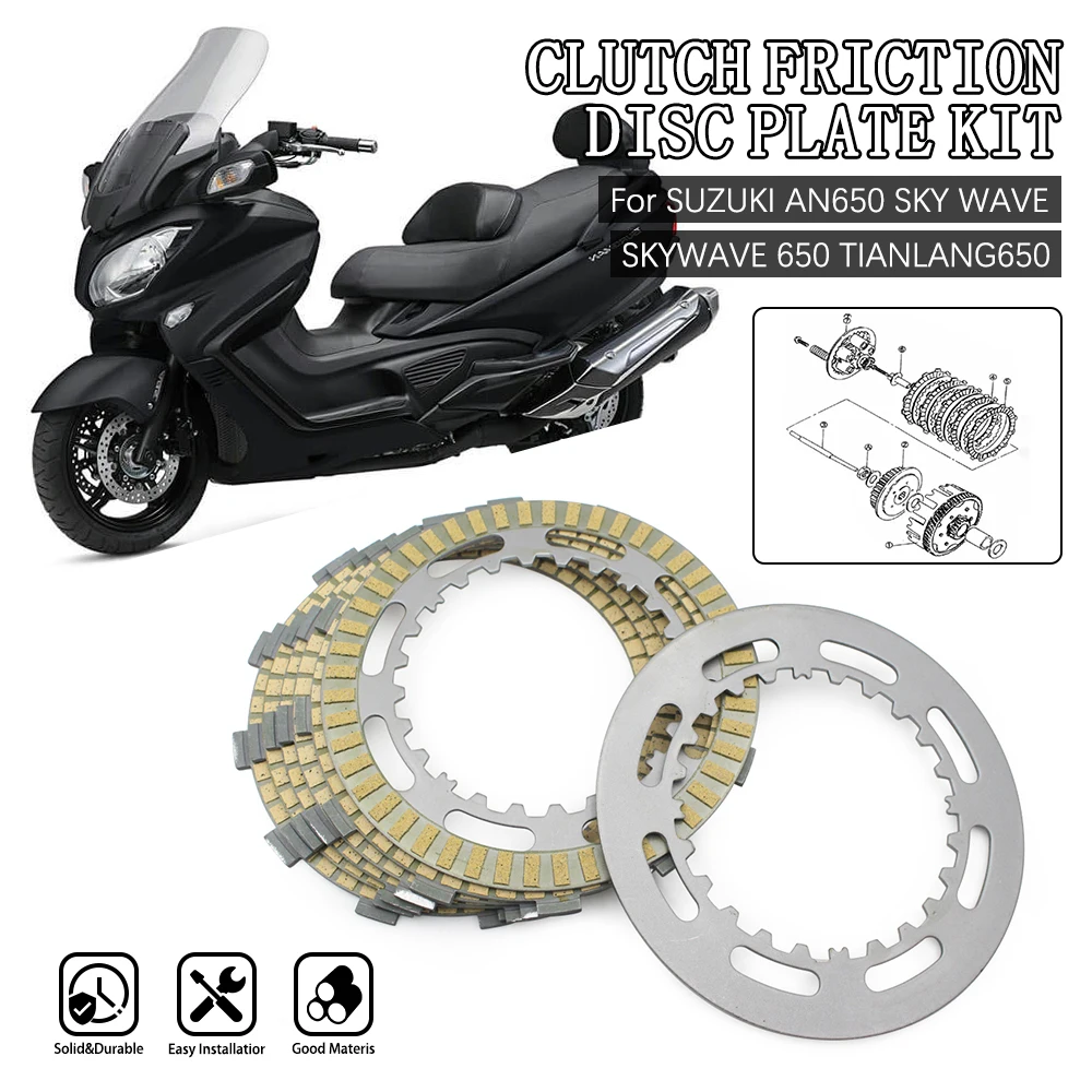 

Motorcycle Clutch Friction Plates Set For SUZUKI AN650 AN 650 SKY WAVE SKYWAVE 650